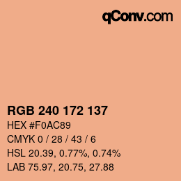 Color code: RGB 240 172 137 | qconv.com