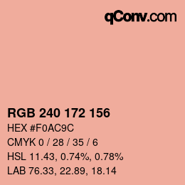 カラーコード: RGB 240 172 156 | qconv.com