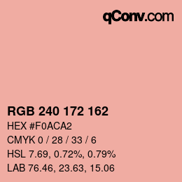 カラーコード: RGB 240 172 162 | qconv.com