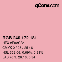 Color code: RGB 240 172 181 | qconv.com