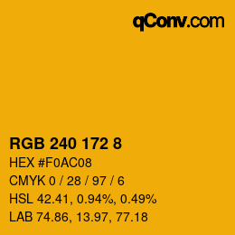 カラーコード: RGB 240 172 8 | qconv.com