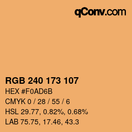 颜色代码: RGB 240 173 107 | qconv.com