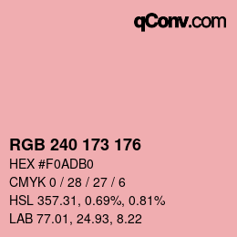Color code: RGB 240 173 176 | qconv.com