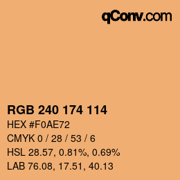 Color code: RGB 240 174 114 | qconv.com