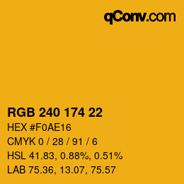 カラーコード: RGB 240 174 22 | qconv.com