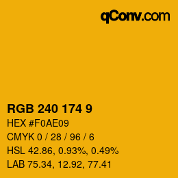 カラーコード: RGB 240 174 9 | qconv.com
