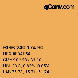 Color code: RGB 240 174 90 | qconv.com