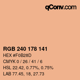 Color code: RGB 240 178 141 | qconv.com