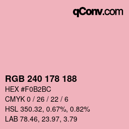 Color code: RGB 240 178 188 | qconv.com