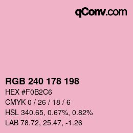Color code: RGB 240 178 198 | qconv.com