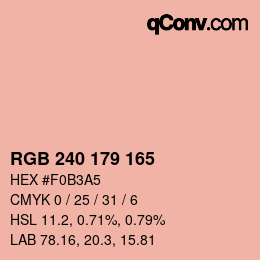 颜色代码: RGB 240 179 165 | qconv.com