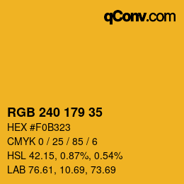 Color code: RGB 240 179 35 | qconv.com