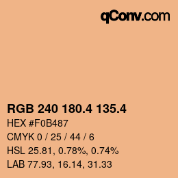 カラーコード: RGB 240 180.4 135.4 | qconv.com