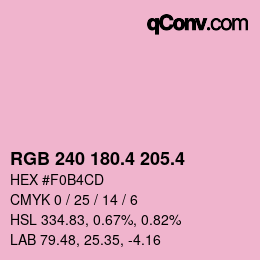 カラーコード: RGB 240 180.4 205.4 | qconv.com