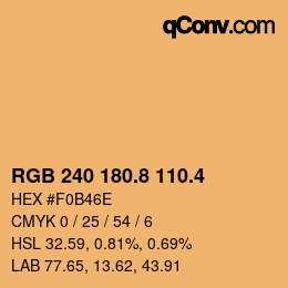 カラーコード: RGB 240 180.8 110.4 | qconv.com