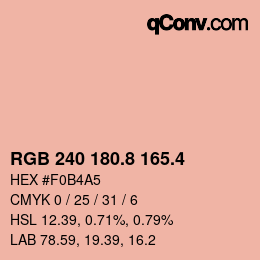 カラーコード: RGB 240 180.8 165.4 | qconv.com