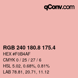 カラーコード: RGB 240 180.8 175.4 | qconv.com