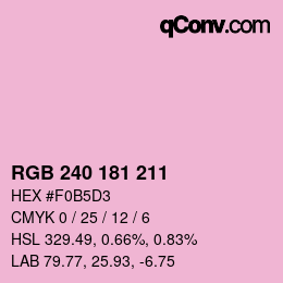 Farbcode: RGB 240 181 211 | qconv.com