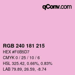 Color code: RGB 240 181 215 | qconv.com