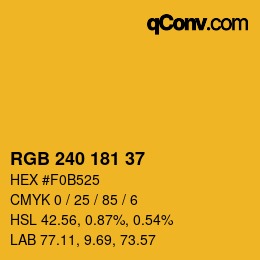 Color code: RGB 240 181 37 | qconv.com