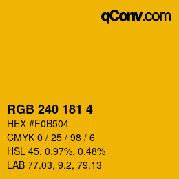 Color code: RGB 240 181 4 | qconv.com