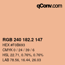 カラーコード: RGB 240 182.2 147 | qconv.com
