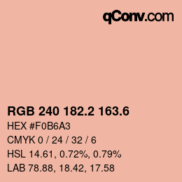 カラーコード: RGB 240 182.2 163.6 | qconv.com
