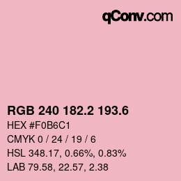 カラーコード: RGB 240 182.2 193.6 | qconv.com