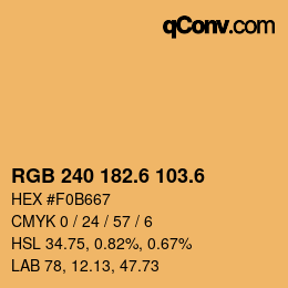 カラーコード: RGB 240 182.6 103.6 | qconv.com