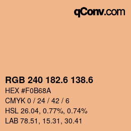 カラーコード: RGB 240 182.6 138.6 | qconv.com