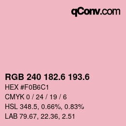 カラーコード: RGB 240 182.6 193.6 | qconv.com