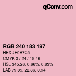 カラーコード: RGB 240 183 197 | qconv.com