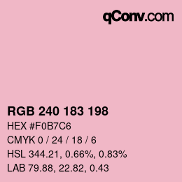 Color code: RGB 240 183 198 | qconv.com