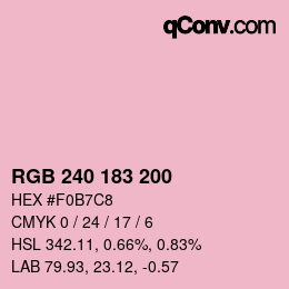 Color code: RGB 240 183 200 | qconv.com