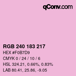 Color code: RGB 240 183 217 | qconv.com