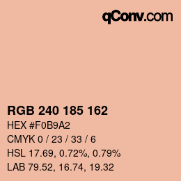Color code: RGB 240 185 162 | qconv.com