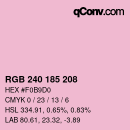 カラーコード: RGB 240 185 208 | qconv.com