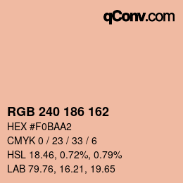 Color code: RGB 240 186 162 | qconv.com