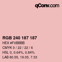 Color code: RGB 240 187 187 | qconv.com