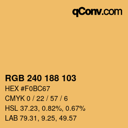 Código de color: RGB 240 188 103 | qconv.com