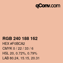 カラーコード: RGB 240 188 162 | qconv.com