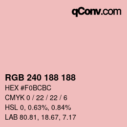 Color code: RGB 240 188 188 | qconv.com