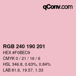 Color code: RGB 240 190 201 | qconv.com