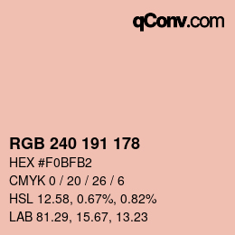 Color code: RGB 240 191 178 | qconv.com
