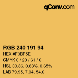 Code couleur: RGB 240 191 94 | qconv.com