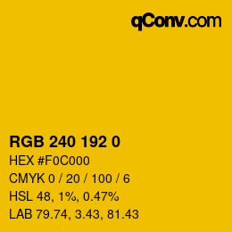 カラーコード: RGB 240 192 0 | qconv.com