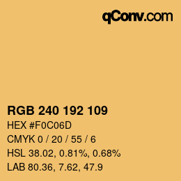 Color code: RGB 240 192 109 | qconv.com