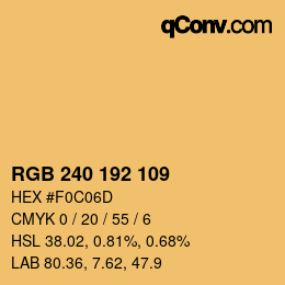 颜色代码: RGB 240 192 109 | qconv.com