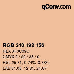 カラーコード: RGB 240 192 156 | qconv.com