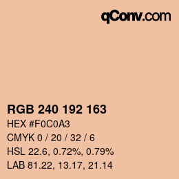 Código de color: RGB 240 192 163 | qconv.com